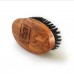 Military Hair Brush with Pure Black Bristle (Olive Wood)